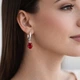 Серьги серебро проба 925 . Украшены камнемSwarovski 8239 - изображение 3