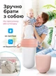 Ніблер силіконовий для годування прорізувач для зубів з контейнером пляшечка нимблер з силіконовою сіточкою для фруктів пюре ниблер 2в1 для введення прикорму персиковий - зображення 3