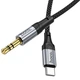 Кабель AUX Type-C Hoco UPA26 1м для передачі аудіо сигналу з нейлоновим оплетенням чорний - зображення 2