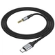 Кабель AUX Type-C Hoco UPA26 1м для передачі аудіо сигналу з нейлоновим оплетенням чорний - зображення 3