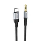 Кабель AUX Type-C Hoco UPA26 1м для передачі аудіо сигналу з нейлоновим оплетенням чорний - зображення 6