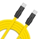 Силиконовый кабель USB C на C 100W PD для быстрой зарядки телефона и планшета желтый 2 метра 3 А - изображение 2