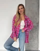 Рубашка в клетку женская One size Малиновая (L49829) - изображение 1