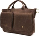 Чоловіча сумка-портфель A4 з шкіри Crazy Horse та канвасу коричнева 36×27×10 см TARWA 54988 - зображення 5