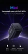 Зарядний пристрій Ugreen X524 GaN 45W USB-C PD 3.0 PPS з кабелем Type-C Чорний (65054) - зображення 2