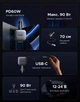Автомобильное зарядное устройство Ugreen EC603 90W с выдвижным кабелем Type-C, USB-C и USB-A 70 см Серый (55909B) - изображение 3