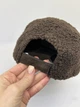 Кепка бейсболка барашок Тедді Ugg з вушками жіноча тепла Шоколад - зображення 5