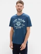 Футболка хлопковая длинная мужская Tom Tailor 1037735-26779 S Nighttime Blue с принтом (4068127353917) - изображение 1