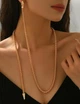 Моносережки колье длинное 94 см jewelry Золотистое - изображение 6