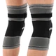 Наколінник бандаж 2шт еластичний з фіксуючим ременем розмір M Нейлон KNEE BRACE EZOUS сірий-чорний A-07 - зображення 5