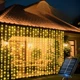 Гирлянда штора уличная 3*2м 180LED с солнечной панелью LU997 Теплый свет - изображение 7