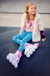 Раздвижные детские ролики Raven Grace White/Pink LED wheels размер 31-34 (zh238) - изображение 6