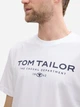Футболка бавовняна довга чоловіча Tom Tailor 1045773-20000 L White з принтом (4068128252318) - зображення 4