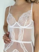 Біле мереживне боді з поясом для панчіх 90B | Жіноча білизна - изображение 2