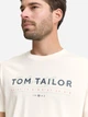 Футболка хлопковая длинная мужская Tom Tailor 1050136-10348 2XL Gardenia White с принтом (4069403121213) - изображение 4