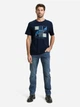 Футболка хлопковая длинная мужская Tom Tailor 1050134-10668 3XL Sky Captain Blue с принтом (4069403120780) - изображение 3