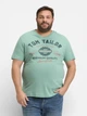 Футболка хлопковая длинная мужская Tom Tailor 1039944-22577 4XL Dust Green с принтом (4069402133408) - изображение 1