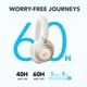 Навушники Anker SoundCore Space One Pro, White, Bluetooth 5.3, Hi-Res Audio Wireless, ANC, LDAC, Multipoint, 60Н - зображення 2