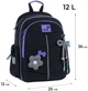 Рюкзак школьный Kite 771S для девочки Черный 36x25x12см 12 л легкий Ортопедический 1-4 класс спинка Ergo Kids (K26-771S-2) - изображение 4