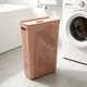 Корзина для белья узкая с крышкой 25 л Simple Карамель Алеана - изображение 2