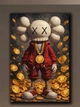 Поп-арт картина на полотні - KAWS gold bitcoin Криптовалюта декор для офісу та кабінету - 100х150 см - зображення 1