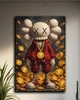 Поп-арт картина на полотні - KAWS gold bitcoin Криптовалюта декор для офісу та кабінету - 40х60 см - изображение 2