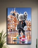 Поп-арт картина на полотні - KAWS у вогнях міста декор для офісу та кабінету - 40х60 см - изображение 2