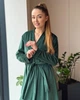 Женский велюровый халат макси Изумрудный Maybel 2XL/3XL 222 (4077_3) - изображение 2