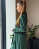 Женский велюровый халат макси Изумрудный Maybel 2XL/3XL 222 (4077_3) - изображение 3