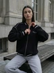 Жіночий трикотажний бомбер Staff lay reflective black oversize fleece M-L - изображение 2