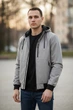 Куртка мужская Myst демисезонная с капюшоном на стеганой подкладке на резинке внизу,Серый, M - изображение 1