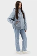 Жіноча куртка casual з біопухом і капюшоном на блискавці Snow Owl (блакитний, M), 117054, 116984 - зображення 3