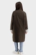 Жіночий casual плащ сезону осінь-весна з качиним пухом Basic (коричневий, L), 116900, 116841 - изображение 4