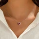 Серебряный кулон красное сердце цирконий подвеска на цепочке в подарочной коробочке - изображение 3