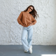 Світшот жіночий трикотаж коричневий, L;XL - изображение 4