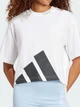 Футболка хлопковая оверсайз короткая женская Adidas W Bl Sj Bf T JG8737 L White/Black (4067902942452) - изображение 6