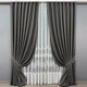 Комплект штор VR-Textil рогожка преміум TERRA LUXE 200х270 2шт і Тюль 500х270 1857ш-1704т Графітовий з білим 71-111/6 - зображення 1