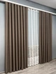 Комплект штор VR-Textil рогожка преміум TERRA LUXE 150х270 2шт і Тюль 400х270 1860ш-1668т Какао з білим 71-115/3 - зображення 3