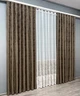 Комплект штор VR-Textil Жаккард Мрамор 100х270 2шт и Тюль 300х270 1203ш-1668т Коричневый с белым 71-119/1 - изображение 3
