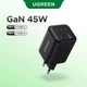 Зарядний пристрій 5 in 1 Ugreen X528 45W GaN Charger 5 Ports PD 3.0 UFSC PPS USB C Fast Charger для iPhone 17 16 15 Pro Max Samsung S25 Xiaomi Tablet iPad Air 4C1A Black (85078) - зображення 4
