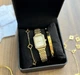 Подарунковий набір прикрас в Кробці GONCHAR & CO. Gold white “Картьє” 2шт браслети + годинник, медзолото 77-721 - зображення 1