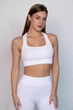 Спортивный женский топ Giulia Flex top «Cut-Out Fit» B03 M White, эластичный топ в рубчик, для тренировок, для фитнеса - изображение 2