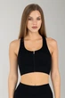 Женский спортивный топ на молнии Giulia Flex top "Zip-Up Active" 336 S Black, маломерная модель, топ в рубчик из микрофибры, для тренировок, для фитнеса - изображение 2