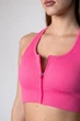 Женский спортивный топ на молнии Giulia Flex top "Zip-Up Active" 336 L Pink-raspberry, маломерная модель, топ в рубчик из микрофибры, для тренировок, для фитнеса - изображение 3