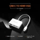 USB-хаб UGREEN USB Type C to HDMI + VGA Converter (White) - изображение 5
