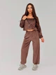 Жіночий велюровий костюм (топ+кофта+штани) Uaclothes 42-44 Коричневий (like36886-173131349) - зображення 8