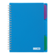Блокнот BUROMAX B6 на спір. пласт. обкл. з розділ. 100 арк. BRIGHT BM.24365912-02 синій (72) /BM.24365912-02/ - зображення 1