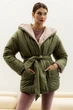 Жіноча двостороння зимова куртка з капюшоном Seventeen XXL-3XL Оливковий (2000000183480) - изображение 10
