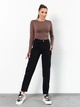 Джинсы mom с высокой талией зауженные классические с карманами в стиле casual ISSA PLUS WN20-728 27 черные (issa2007682789535) - изображение 1