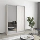 Шкаф-купе двухдверный MebelStar Стандарт AL ДСП/Зеркало 140x60x210 см Аляска серый (MBS-2454) - изображение 1